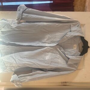 Aritzia Wilfred Free Relaxed Blue Striped Shirt